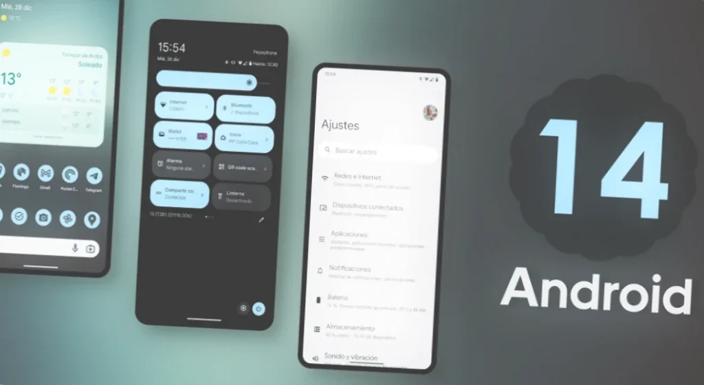 Android 14 menu