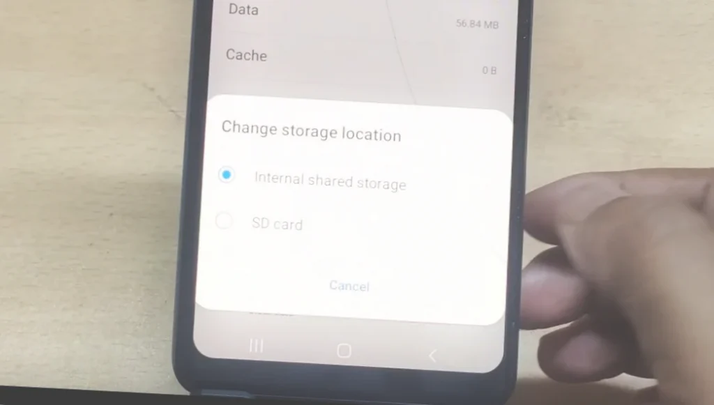 Change storage location in android
