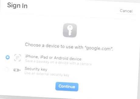 Signing In to Google Account with a Passkey