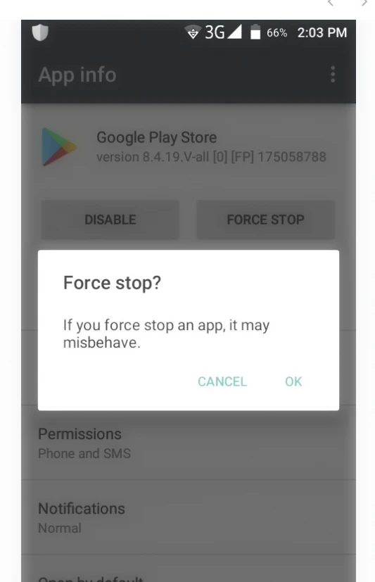 Force stop android app