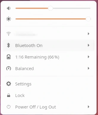 Linux bluetooth menu