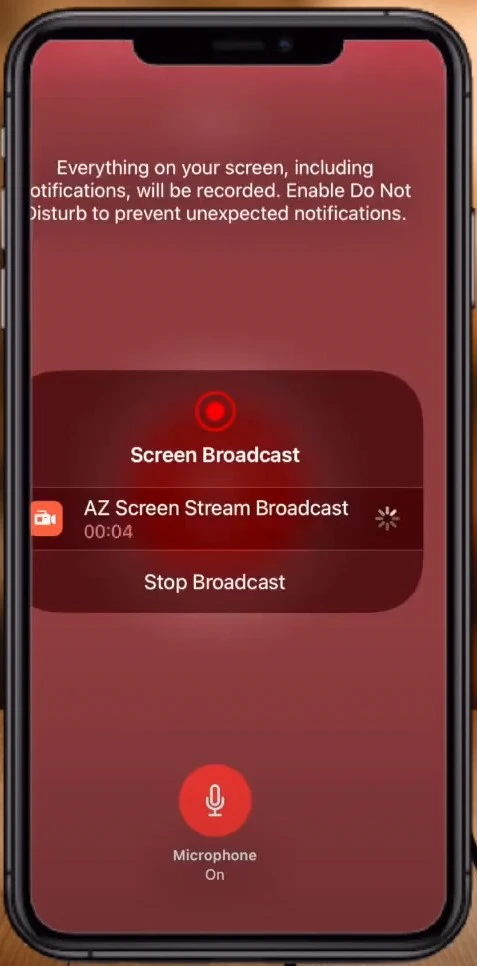 AZ Screen Recorder app recording
