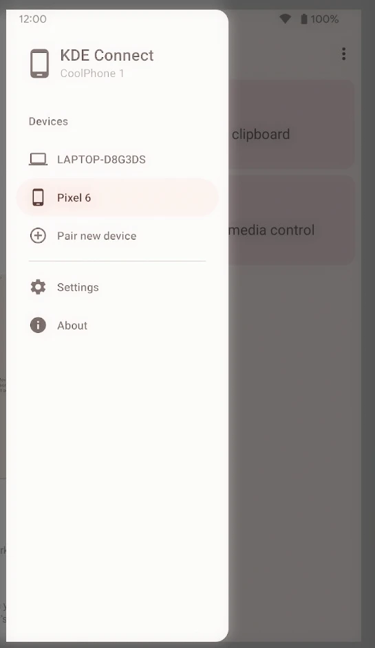 KDE Connect app