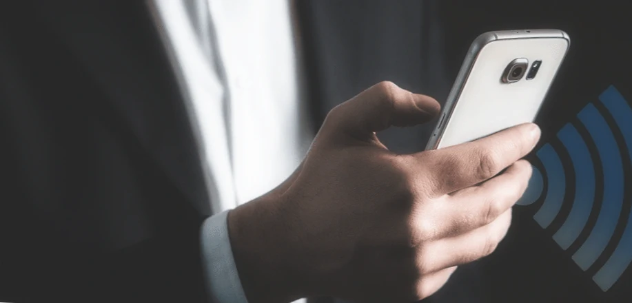 Man with a smartphone in his hand