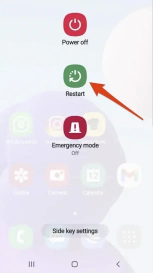 Restart button on android