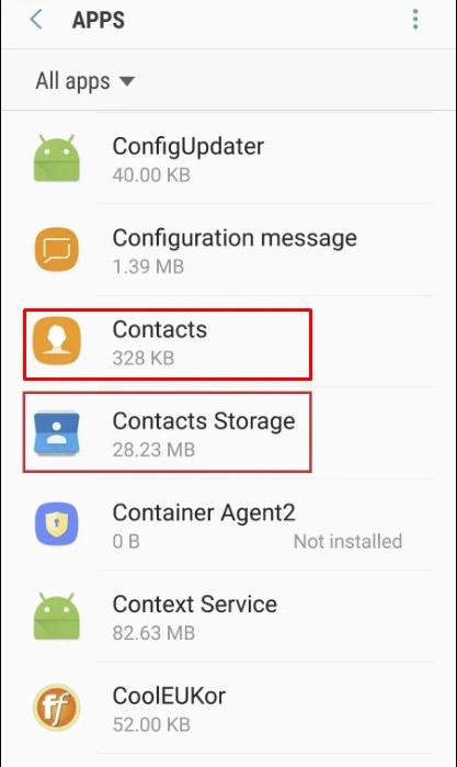 Clear Cache and Data of Contacts