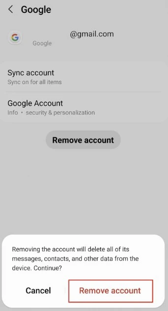 Removing Google Account