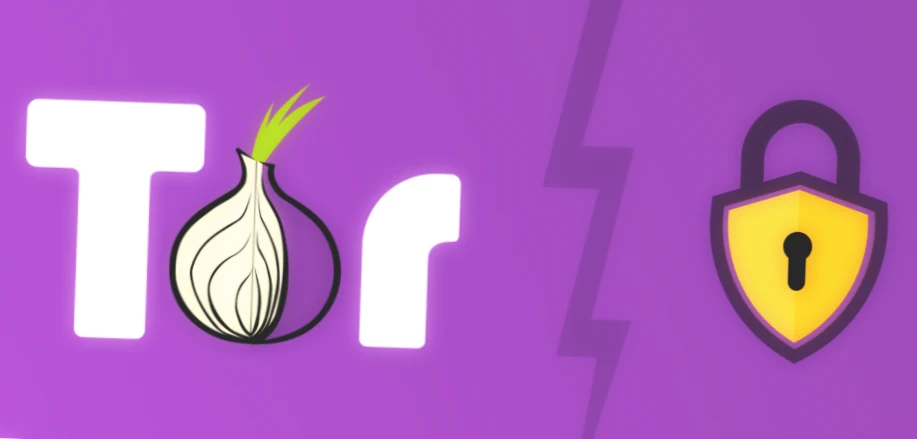 Tor browser logo with safe simbol